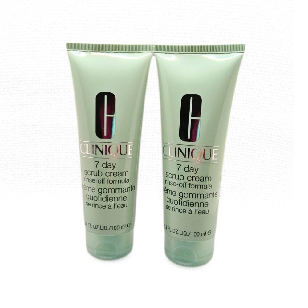 2X CLINIQUE 7 Day Scrub Cream Rinse-Off Formula Makeup Bag Bundle - Picture 2 of 9